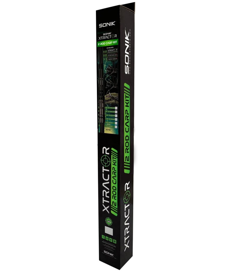 Sonik XTRACTOR 2 ROD CARP KIT 9′ 2.75LB / 2x XTRACTOR 5000 REELS