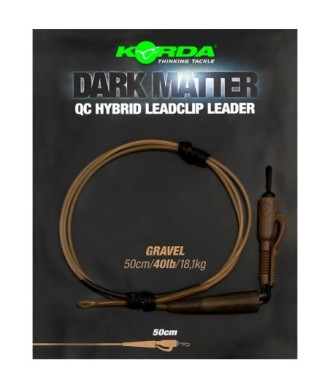 Korda Dark Matter Leader QC Hybrid Clip 40lb 50cm Gravel