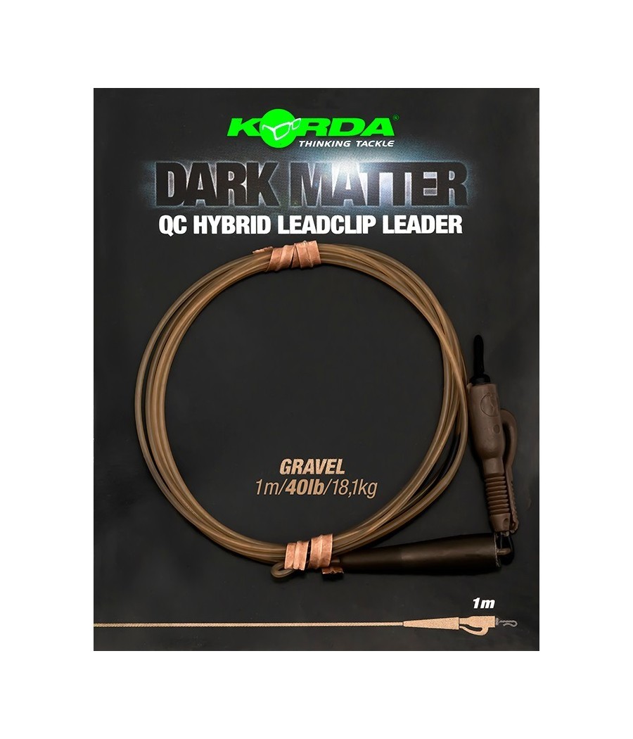 kaper sklep Korda Dark Matter Leader QC Hybrid Clip 40lb 1m Gravel kaper sklep Korda Dark Matter Leader QC Hybrid Clip 40lb 1m Gravel