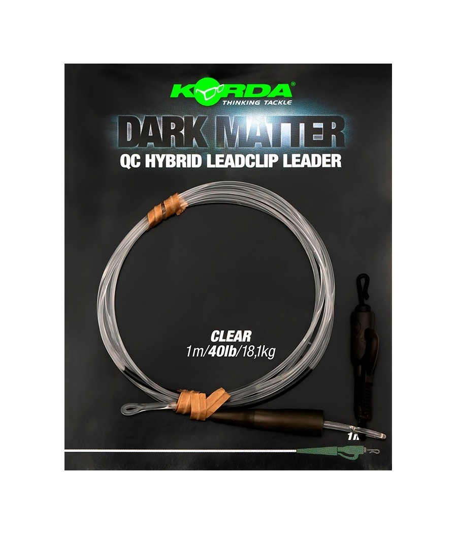 kaper sklep Korda Dark Matter Leader QC Hybrid Clip 40lb 50cm Clear