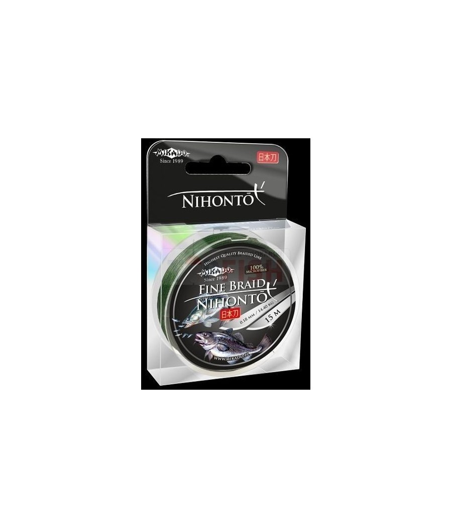 Mikado Plecionka Nihonto Fine Braid 0,08mm-15m - Green