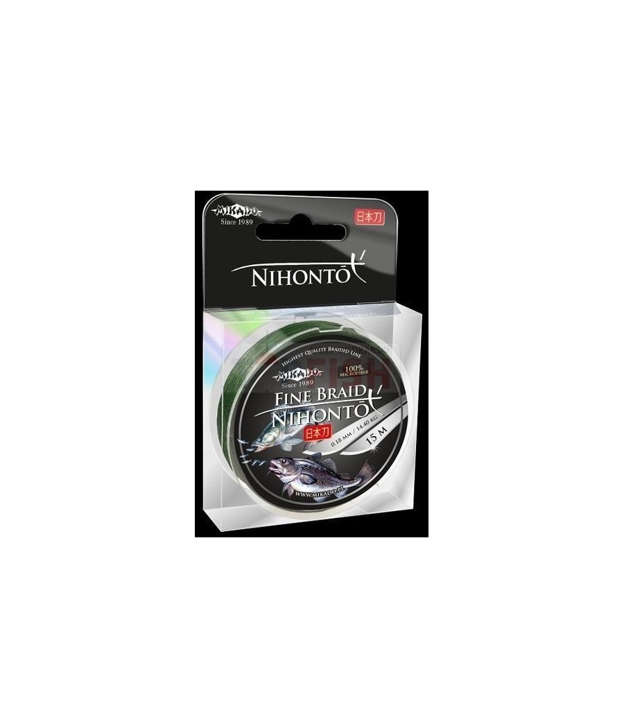 Mikado Plecionka Nihonto Fine Braid 0,25mm-15m - Green