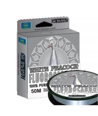 kaper sklep Balsax Żyłka White Peacock 0.45mm 50m Fluorocarbon