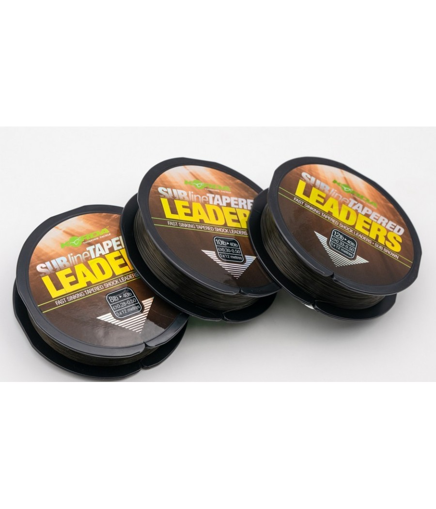kaper sklep Korda Strzałówka Subline Tapered Leaders 5x12m 12-40lb