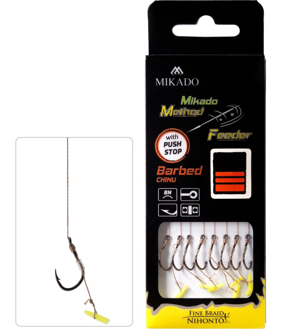 kaper sklep Mikado PRZYPONY MF 10cm PUSH STOP nr.10 plecionka 8szt