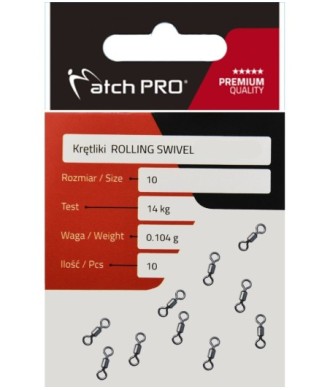 MatchPro Krętliki ROLLING SWIVEL roz 14 10szt