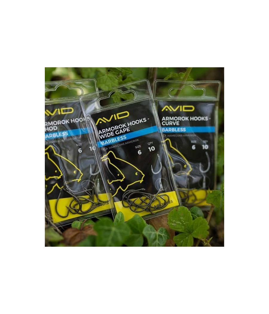 AVID Haczyki Armorok Hooks Wide gape BARBLESS roz. 6 AVID Haczyki Armorok Hooks Wide gape BARBLESS roz. 6