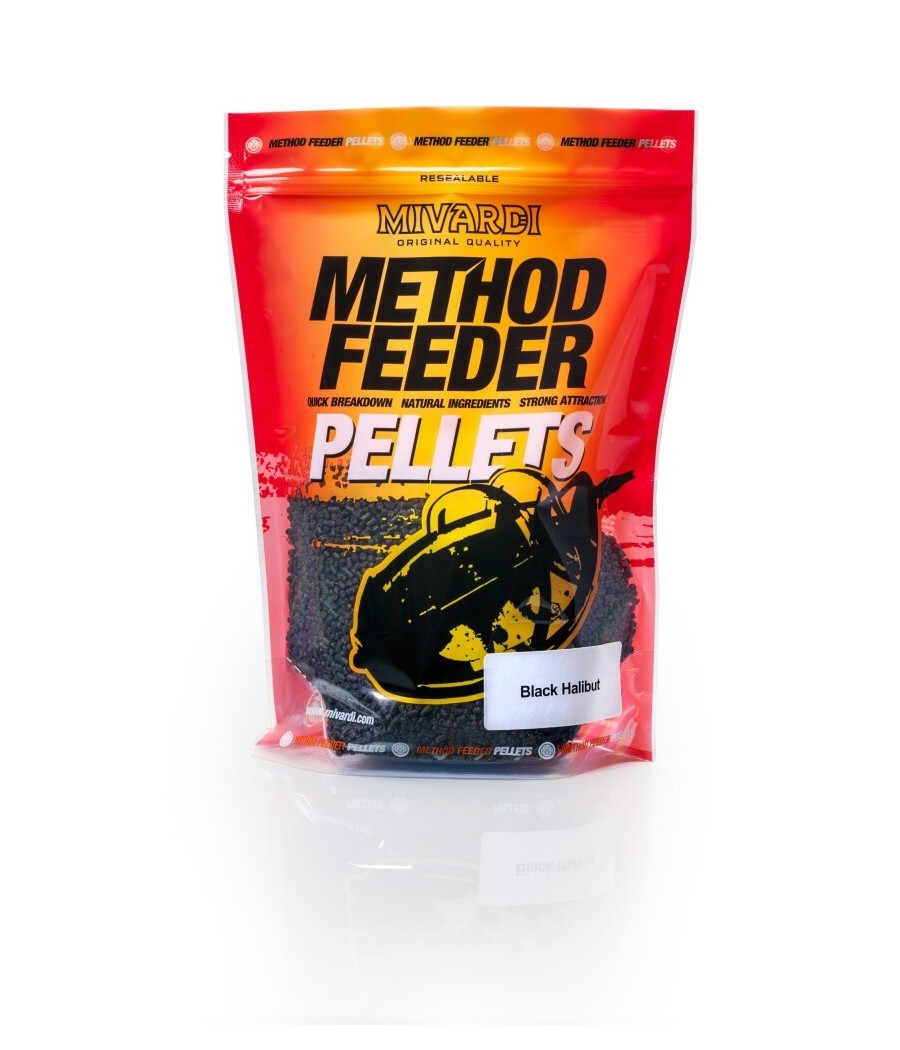 kaper sklep Mivardi Method Feeder pellets Black Halibut 750g