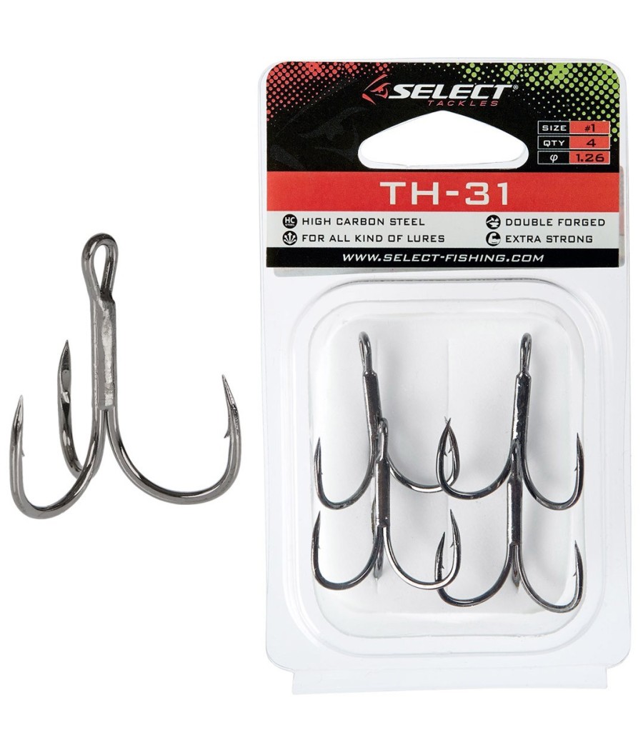 kaper sklep Select Kotwice Treble Hook TH-31 nr.1 szt.4 stal wysokowęglowa