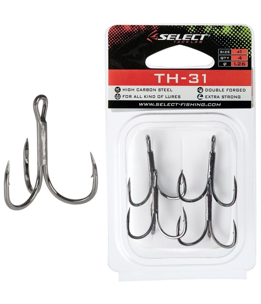 kaper sklep Select Kotwice Treble Hook TH-31 nr.6 szt.4 stal wysokowęglowa