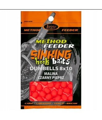 Lorpio Sinking Hook Baits Dumbells Malina czarny pieprz  7X10