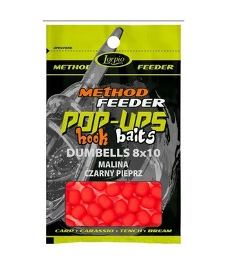 LORPIO Pop-Ups Hook Baits DUMBELLS 8x10 Malina czarny pieprz