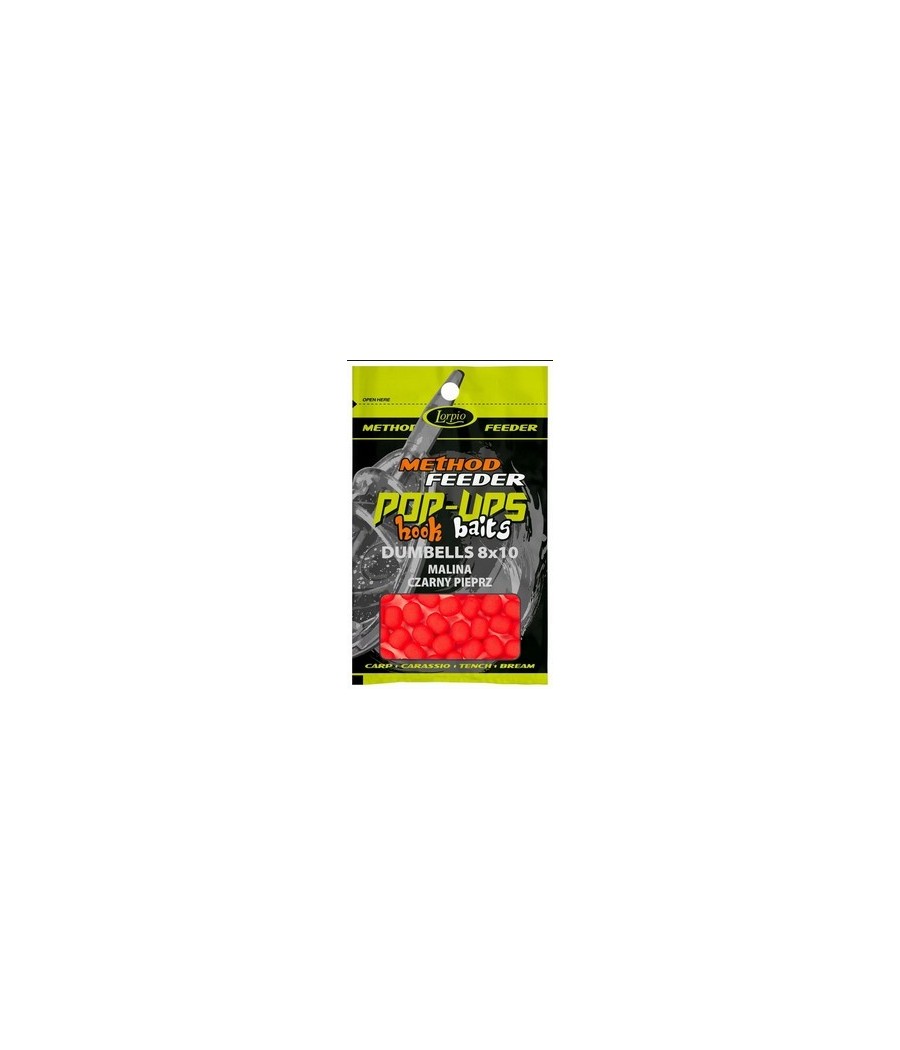 LORPIO Pop-Ups Hook Baits DUMBELLS 8x10 Malina czarny pieprz