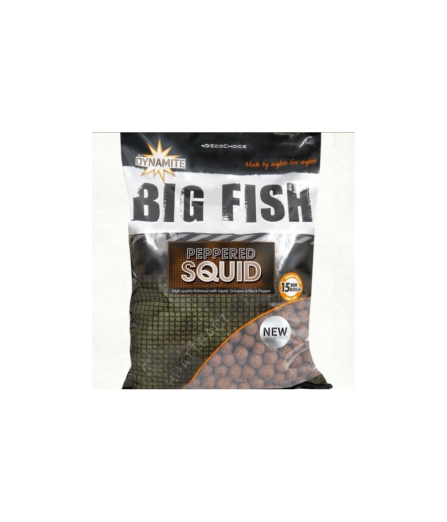 Dynamite Boilies Big Fish Peppered Squid 15mm 1kg Nowość