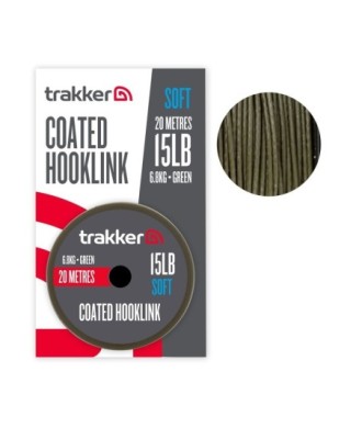 Trakker Soft Coated Hooklink 20m 20lb Green Plecionka przyponowa w otulinie