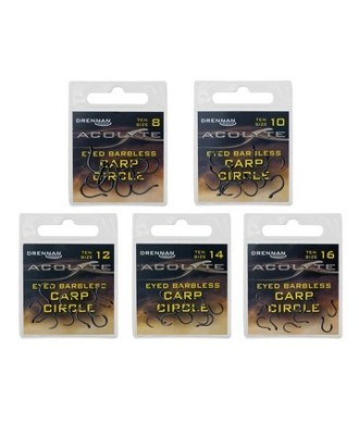 kaper sklep Drennan haczyki Acolyte Carp Circle nr.16 barbless oczko 10szt PTFE