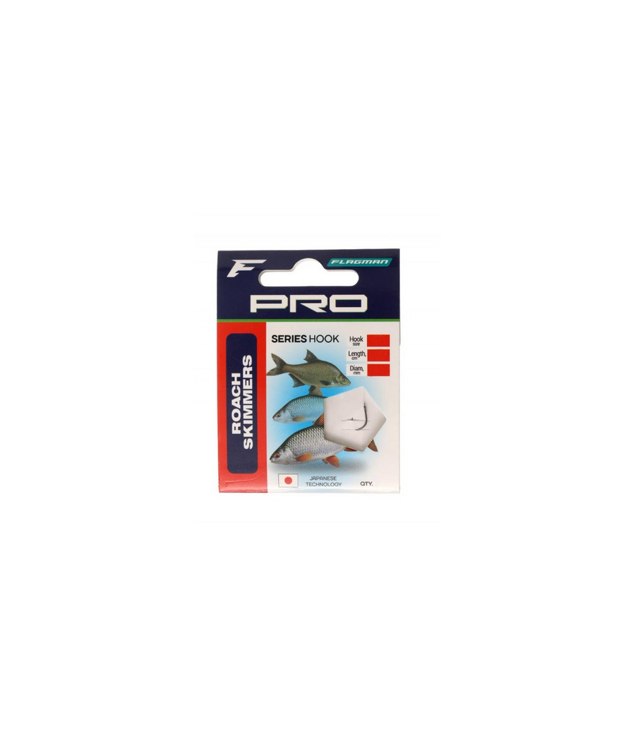 Flagman Roach/Skimmers Hooks To Nylon roz.18/0,12mm/90cm/7szt przypony żyłka