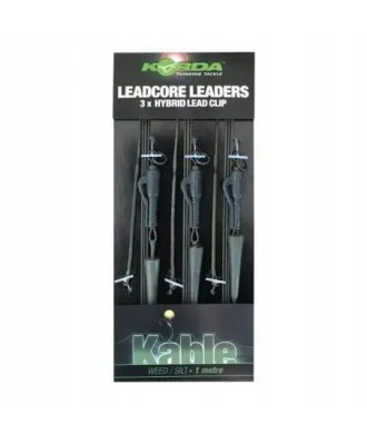 Korda Leadcore Leaders Hybrid Lead Clip Weed / Silt 3x