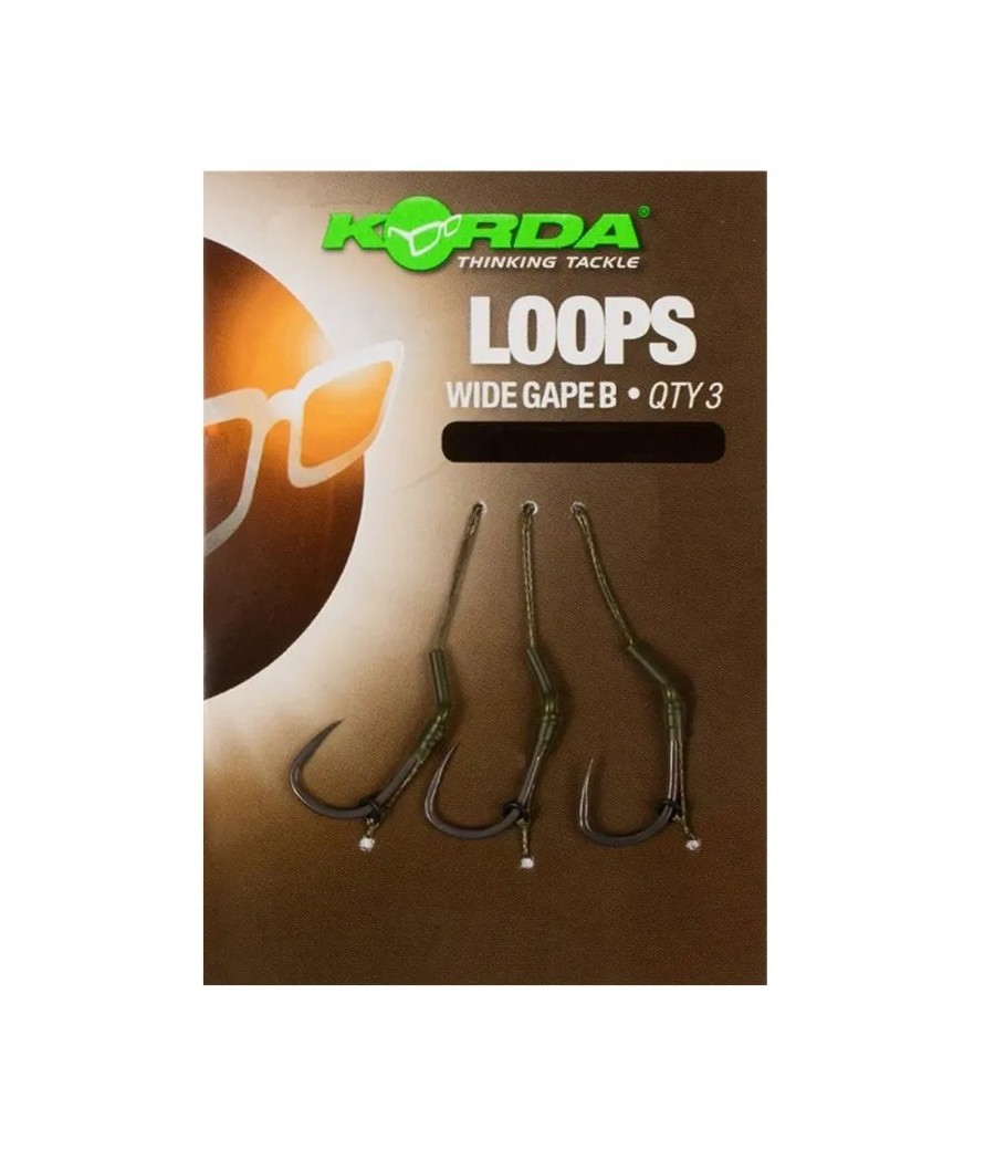 Korda Loop Rigs Size 6B DF Wide Gape 18lb