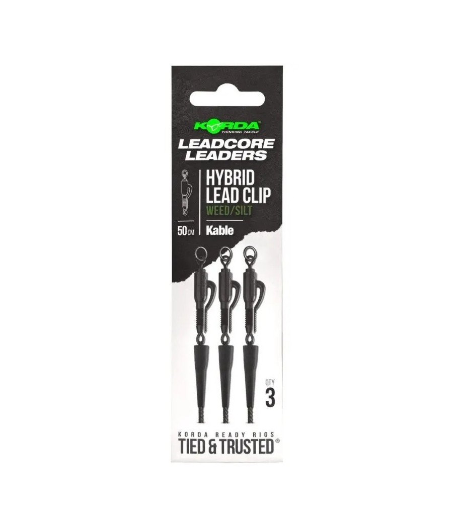 Korda Kable Leadcore Leader Hybrid Lead Clip Weed 50cm