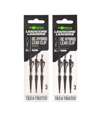 Korda Kable Leadcore Leader Hybrid Lead Clip QC Swivel Weed 50cm