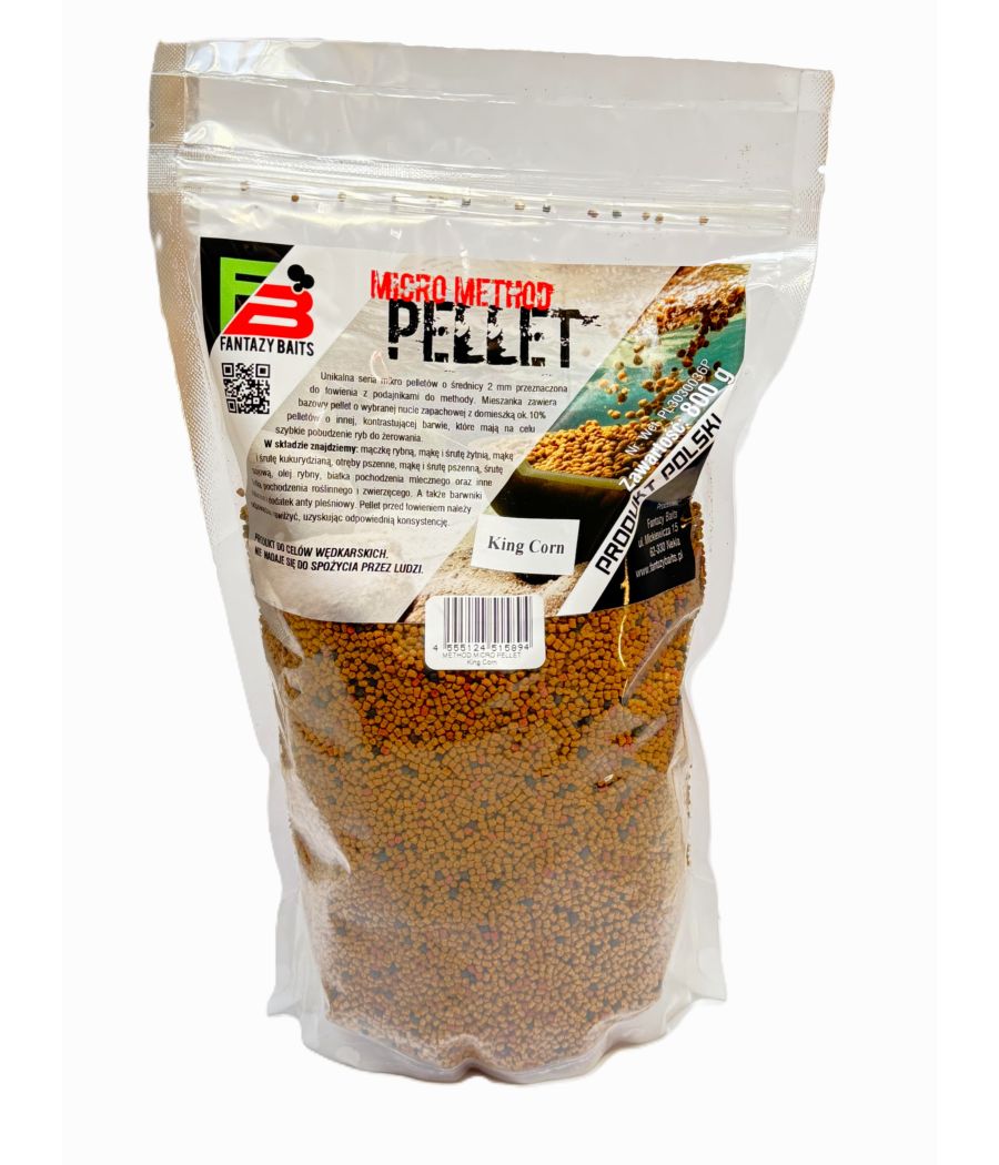 Fantazy Baits Micro Method Pellet King Corn 2mm Fantazy Baits Micro Method Pellet King Corn 2mm