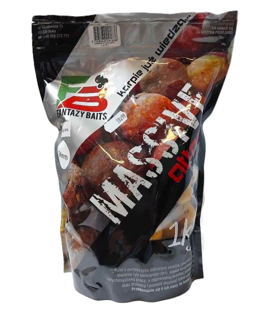 Fantazy Baits Massive Attack King Corn 18mm kulki zanętowe 1kg Fantazy Baits Massive Attack King Corn 18mm kulki zanętowe 1kg