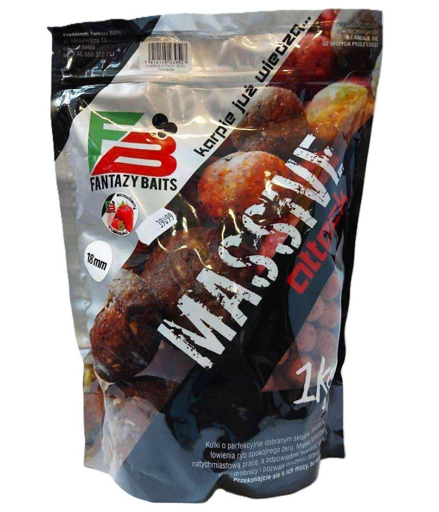 Fantazy Baits Massive Attack Truskawka 18mm kulki zanętowe 1kg