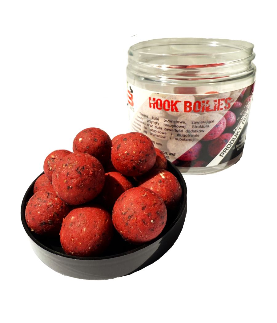 Fantazy Baits Hook Boilies Truskawka kulki haczykowe 16-20mm Fantazy Baits Hook Boilies Truskawka kulki haczykowe 16-20mm
