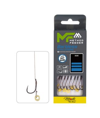 Mikado Przypony MF plecionka gumka nr.12 X-TRA Strong barbless 0,12mm