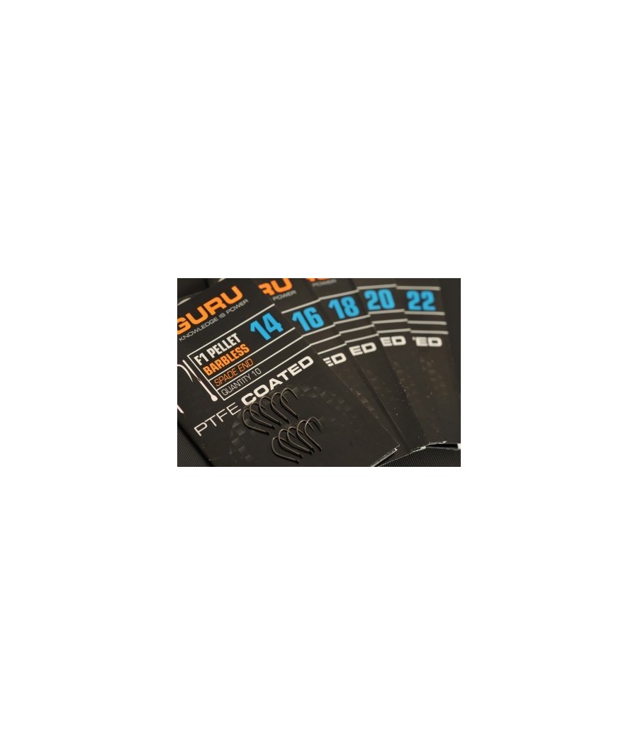 Guru Haczyki F1 Pellet Hook Size 22 (Barbless/Spade End)