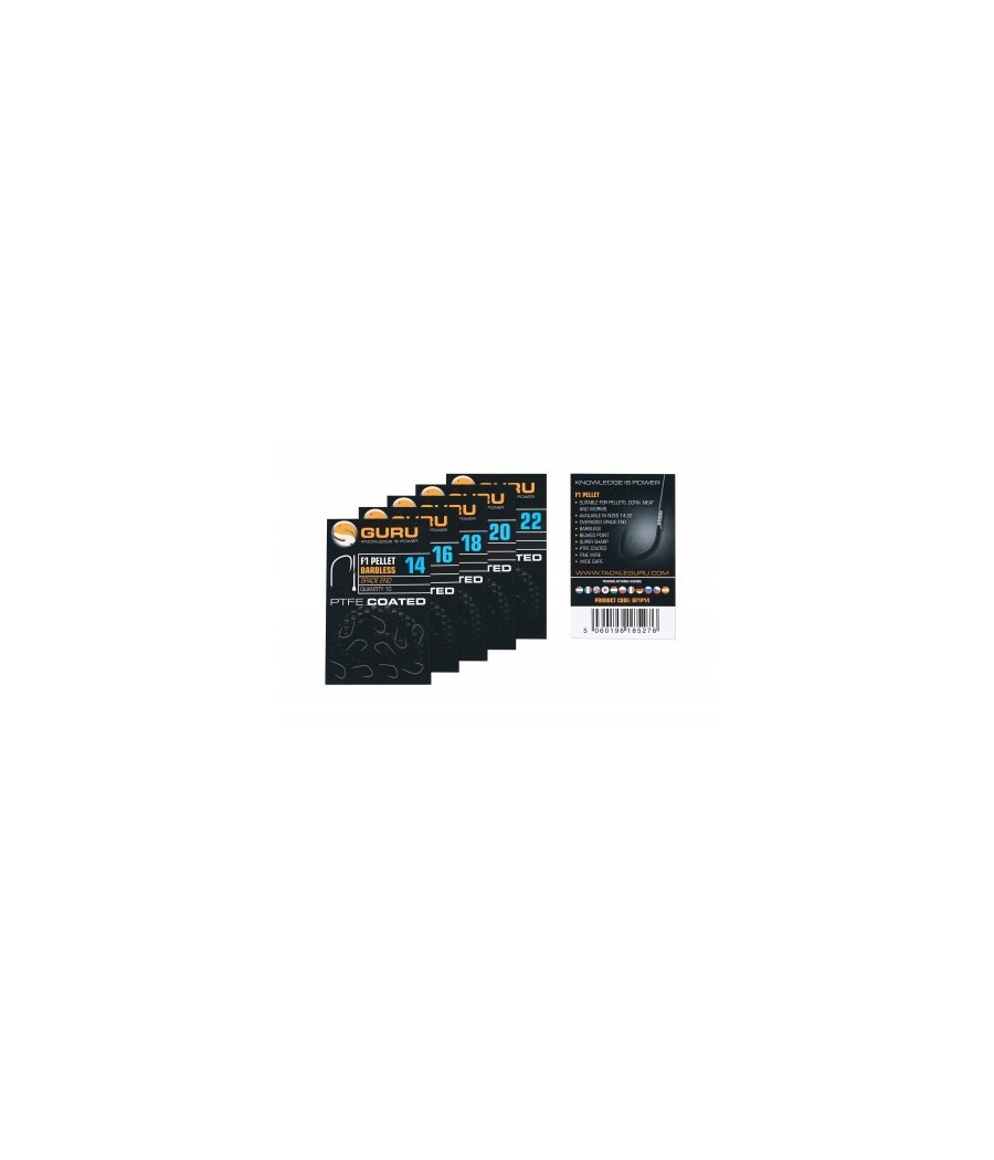Guru Haczyki F1 Pellet Hook Size 22 (Barbless/Spade End) Guru Haczyki F1 Pellet Hook Size 22 (Barbless/Spade End)