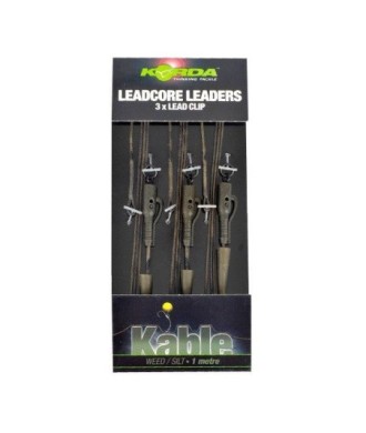 Korda Leadcore leaders 3x hybrid lead clip QC swivel