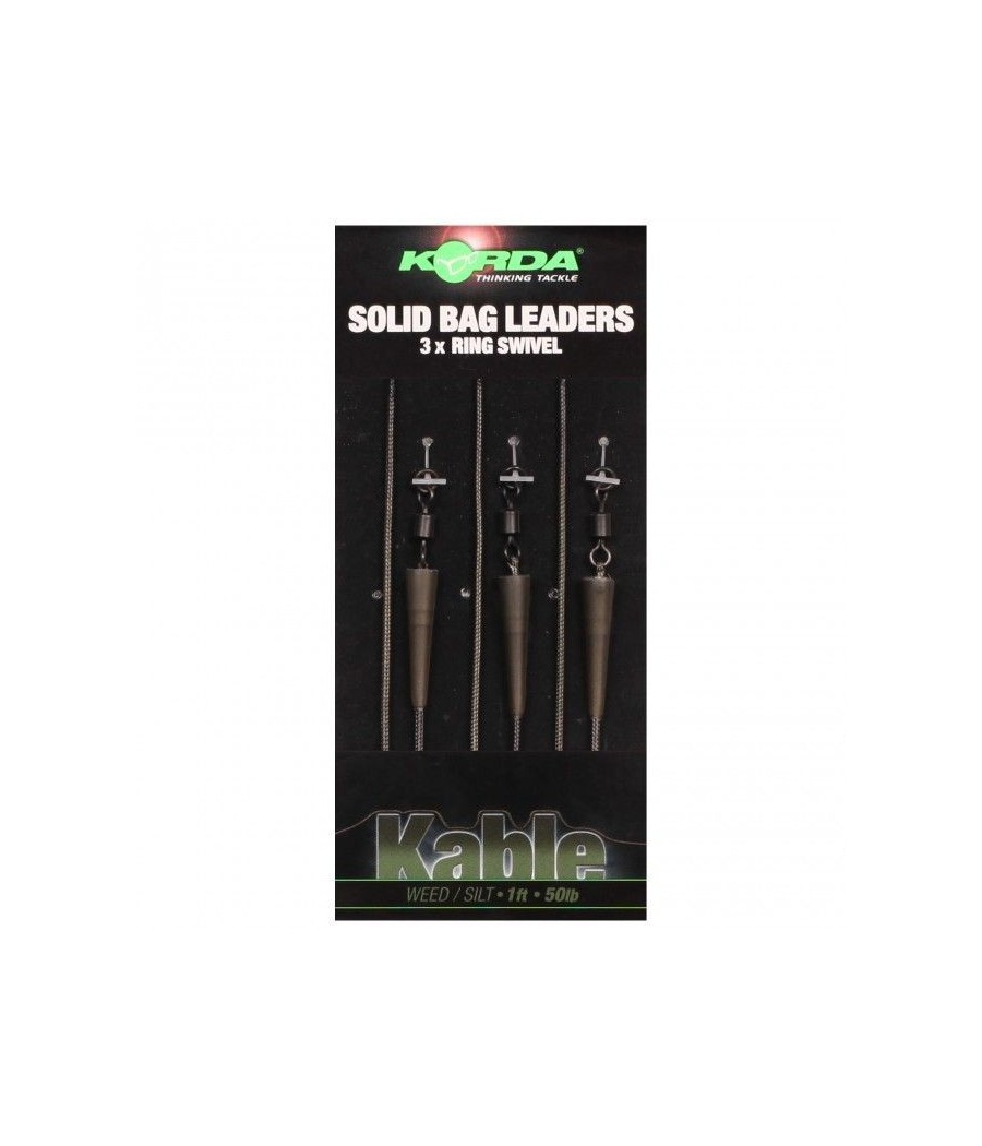 kaper sklep Korda Solid Bag Leaders 3x ring swivel