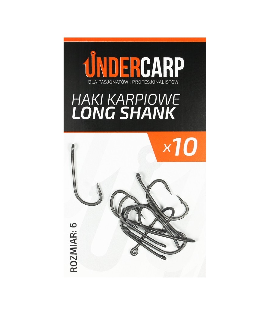 kaper sklep Undercarp Teflon haki karpiowe LONG SHANK roz 6